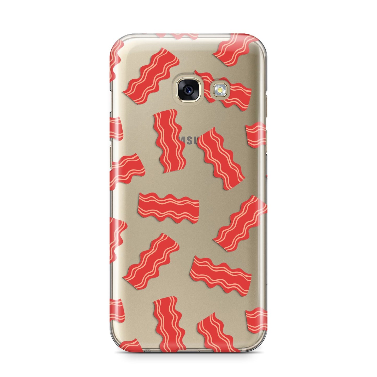 Bacon Samsung Galaxy A3 2017 Case on gold phone
