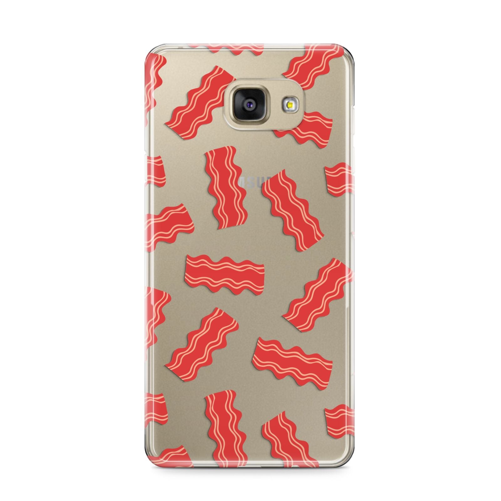 Bacon Samsung Galaxy A9 2016 Case on gold phone