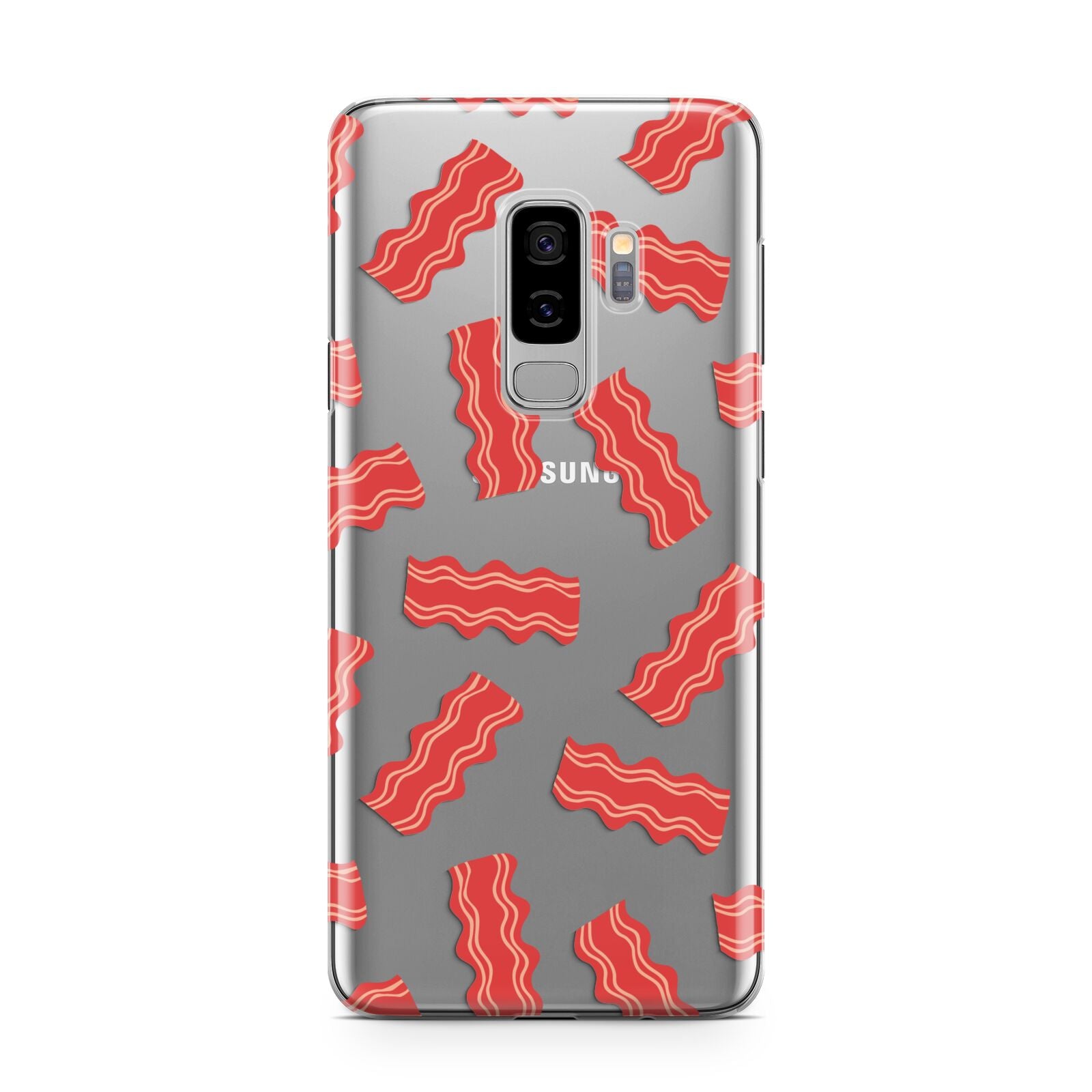 Bacon Samsung Galaxy S9 Plus Case on Silver phone
