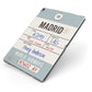 Baggage Tag Apple iPad Case on Grey iPad Side View