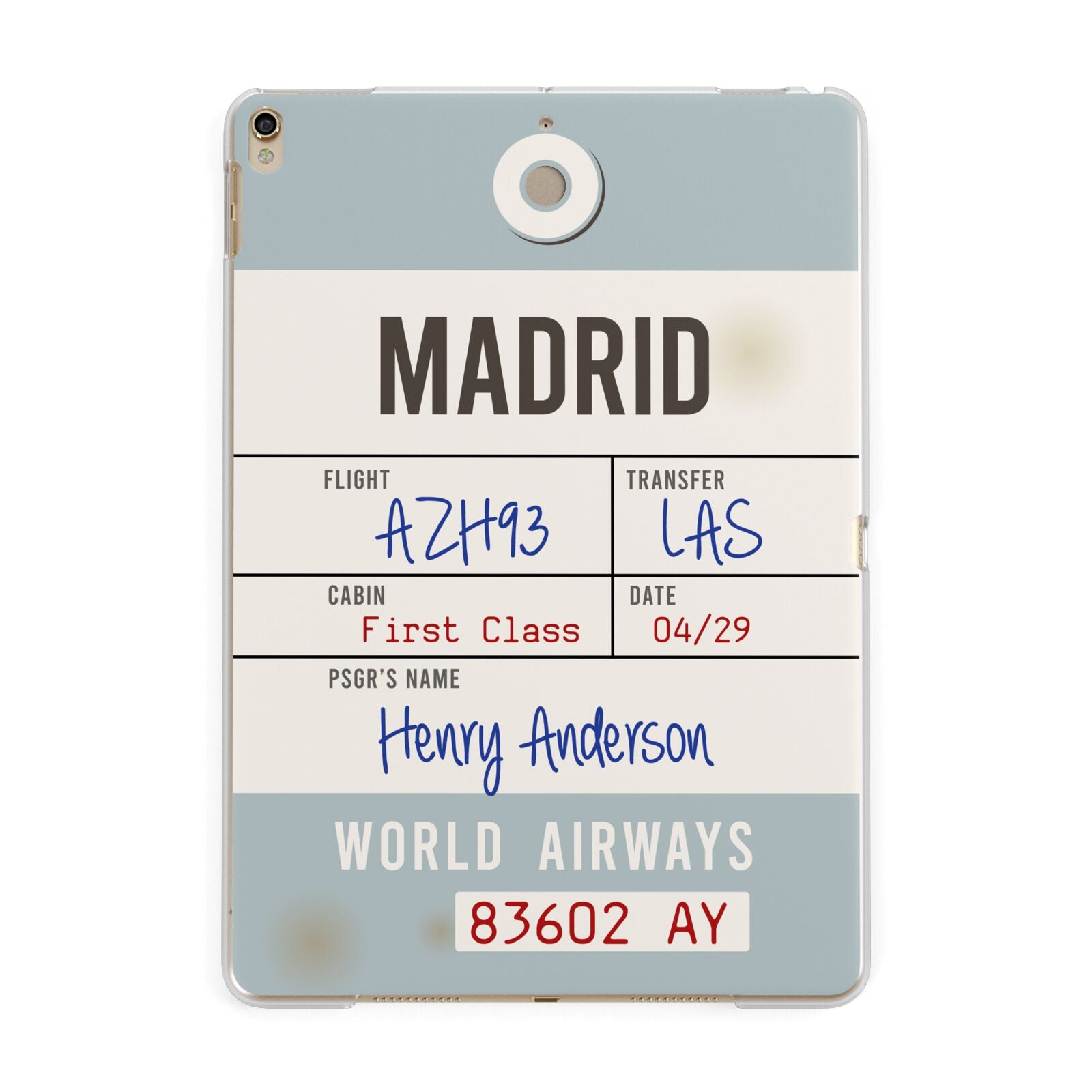 Baggage Tag Apple iPad Gold Case