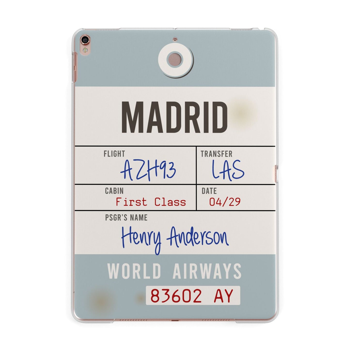 Baggage Tag Apple iPad Rose Gold Case