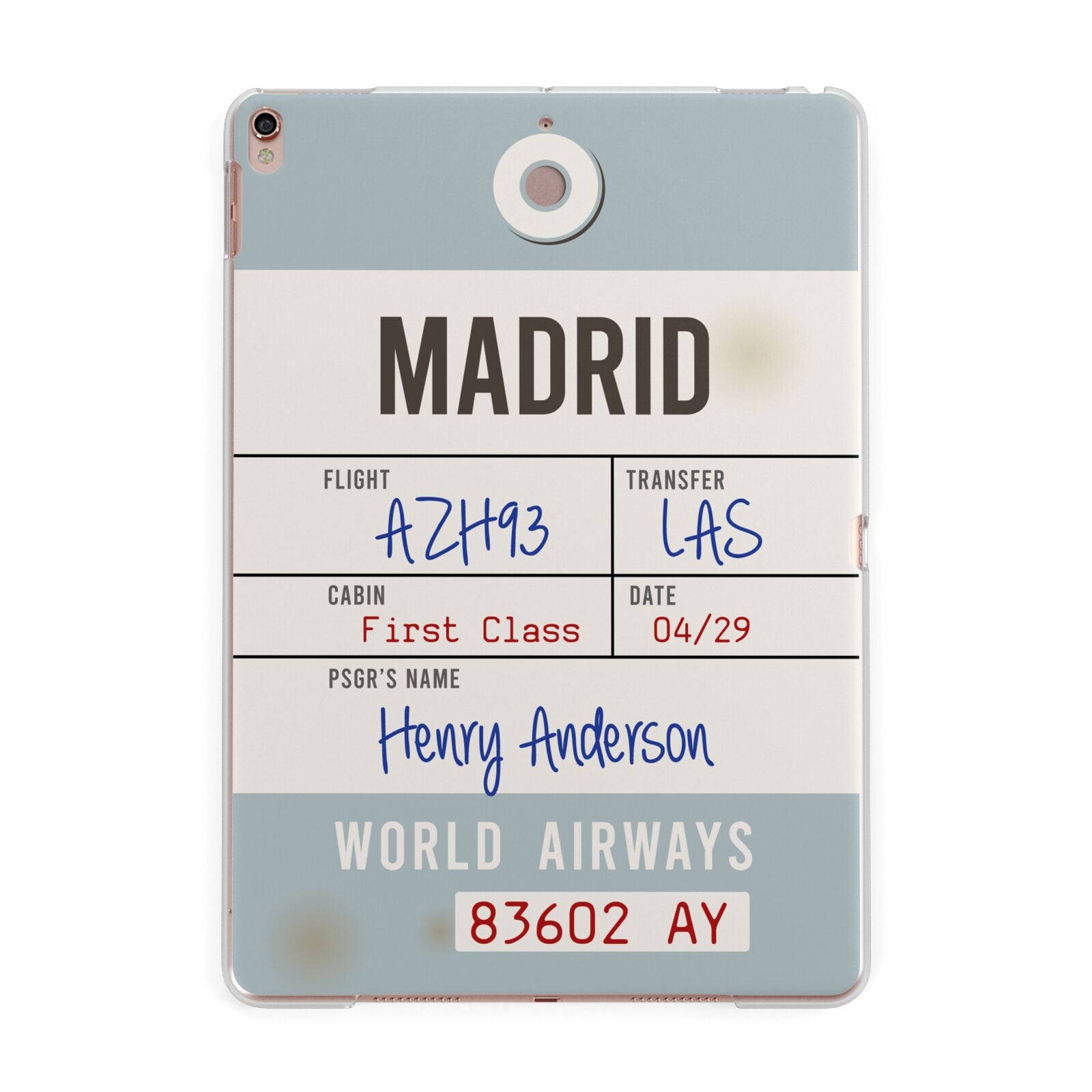 Baggage Tag Apple iPad Rose Gold Case