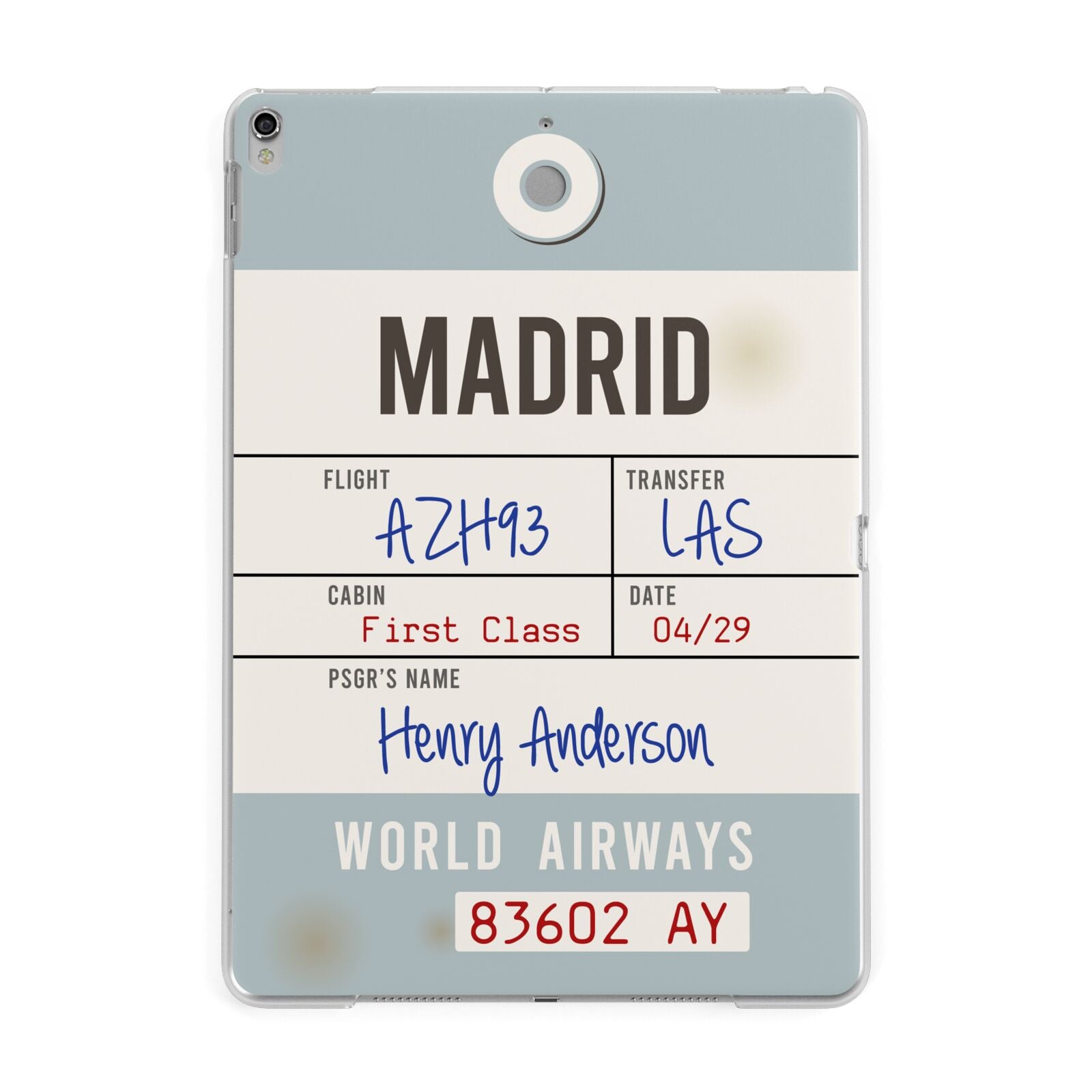 Baggage Tag Apple iPad Silver Case