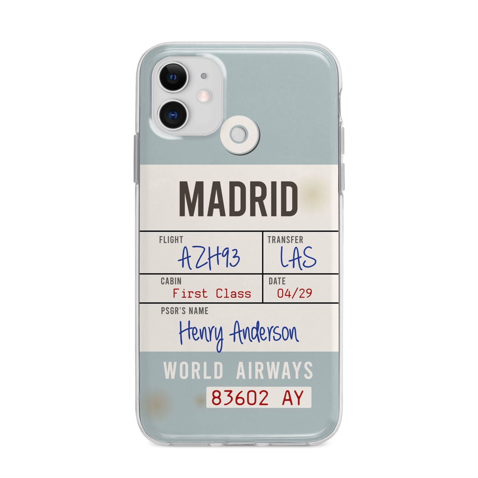 Baggage Tag Apple iPhone 11 in White with Bumper Case