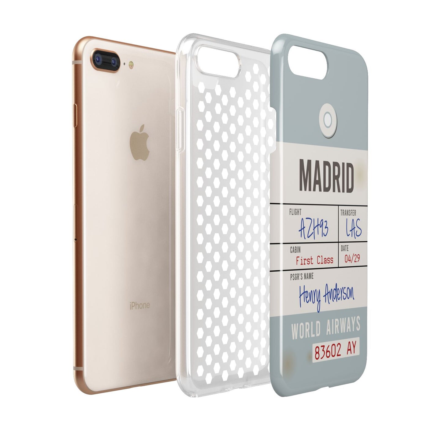 Baggage Tag Apple iPhone 7 8 Plus 3D Tough Case Expanded View