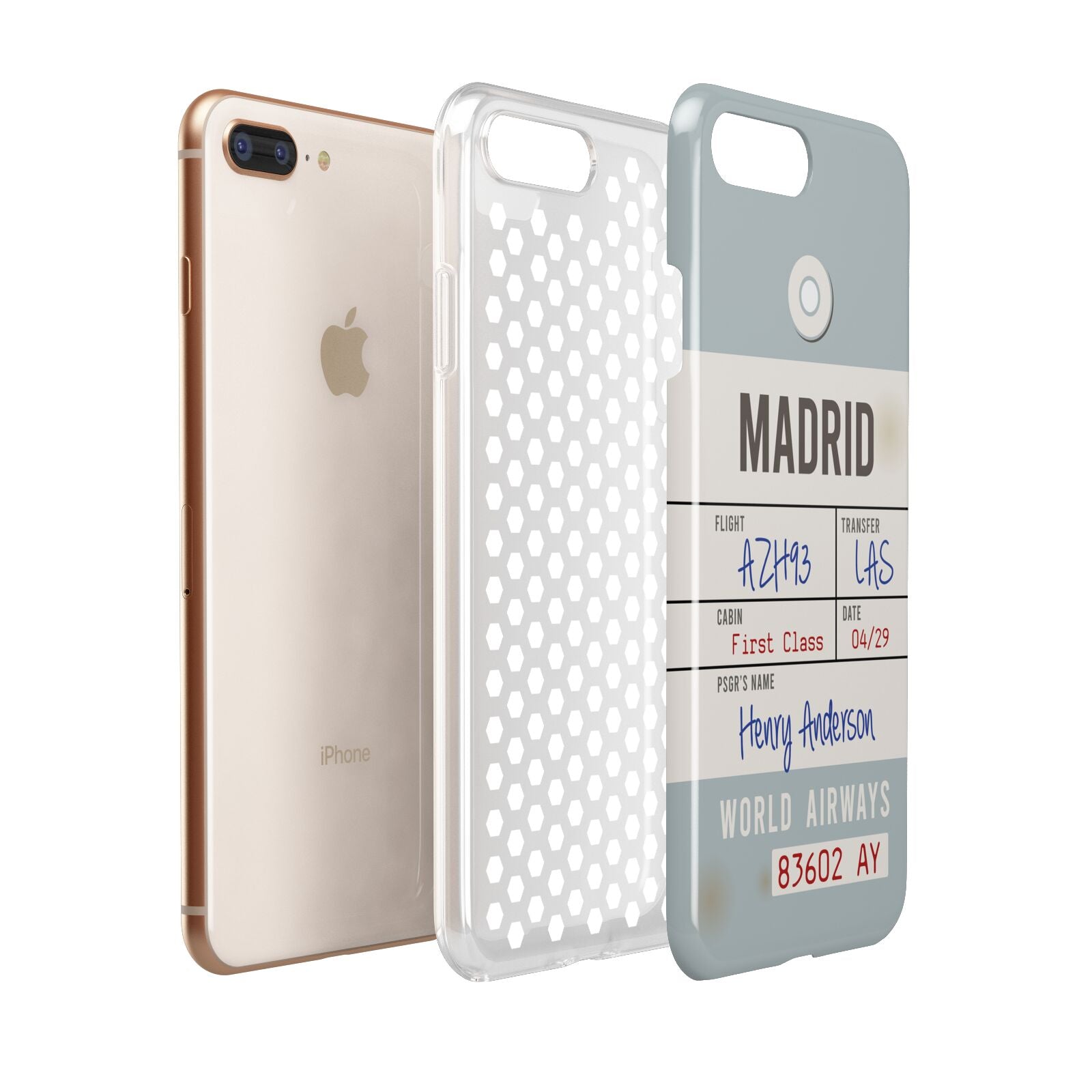 Baggage Tag Apple iPhone 7 8 Plus 3D Tough Case Expanded View