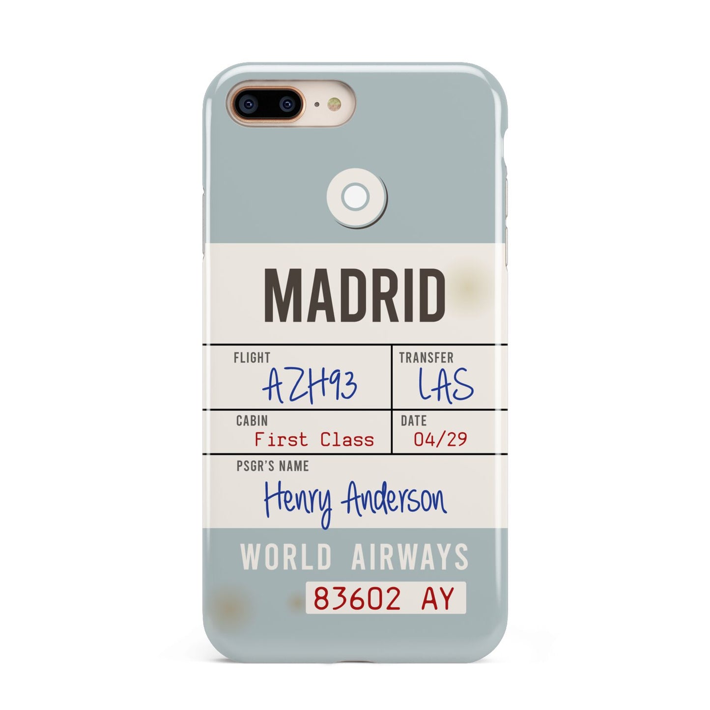 Baggage Tag Apple iPhone 7 8 Plus 3D Tough Case