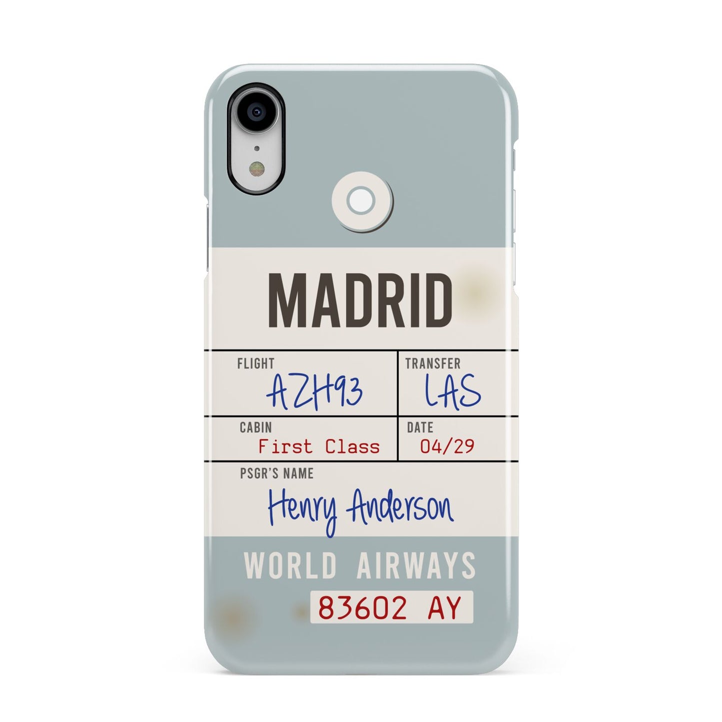 Baggage Tag Apple iPhone XR White 3D Snap Case
