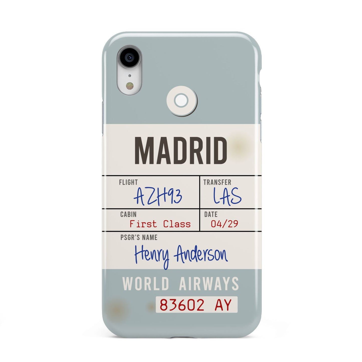 Baggage Tag Apple iPhone XR White 3D Tough Case