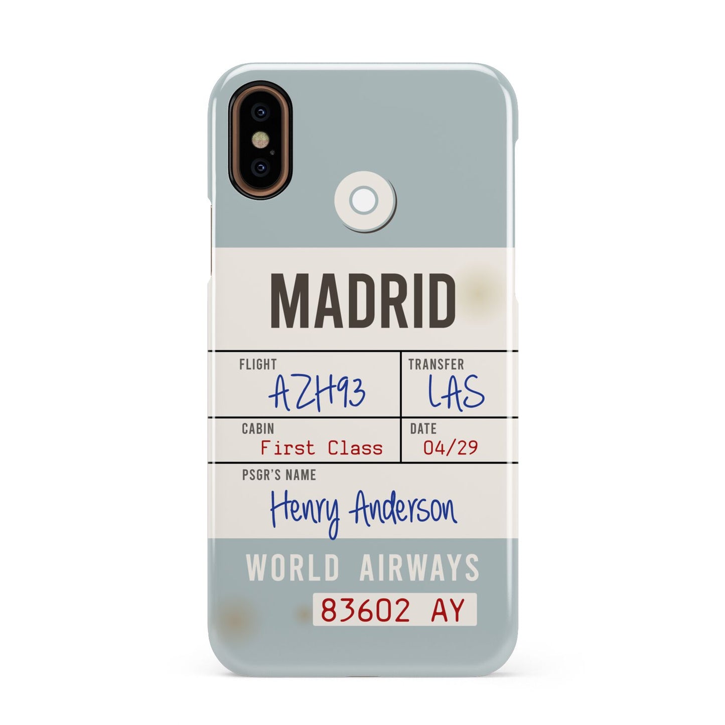 Baggage Tag Apple iPhone XS 3D Snap Case