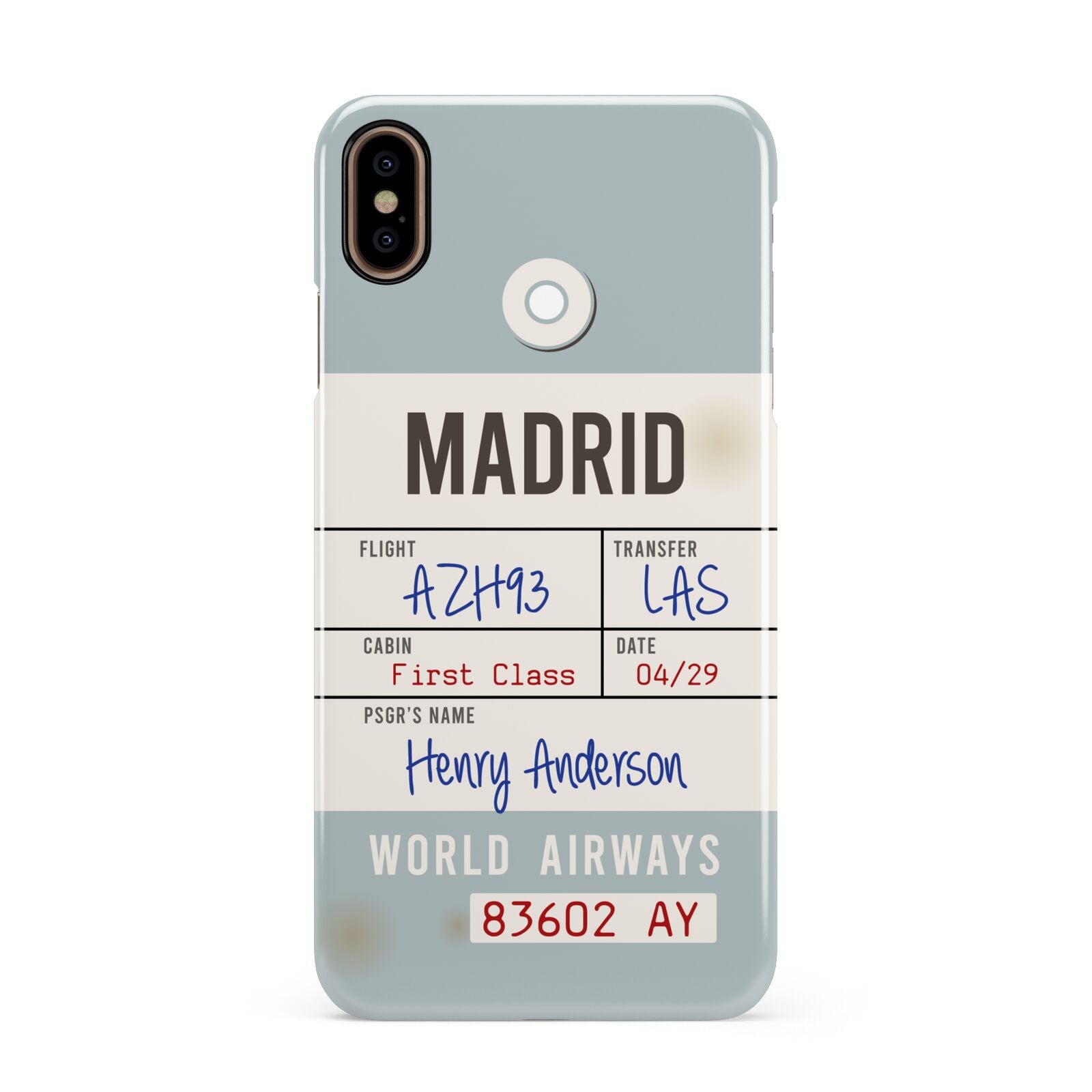 Baggage Tag Apple iPhone Xs Max 3D Snap Case