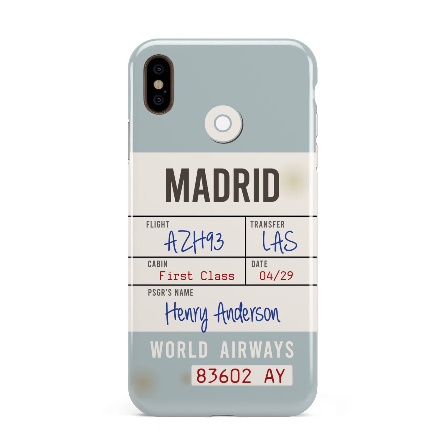 Baggage Tag Apple iPhone Xs Max 3D Tough Case