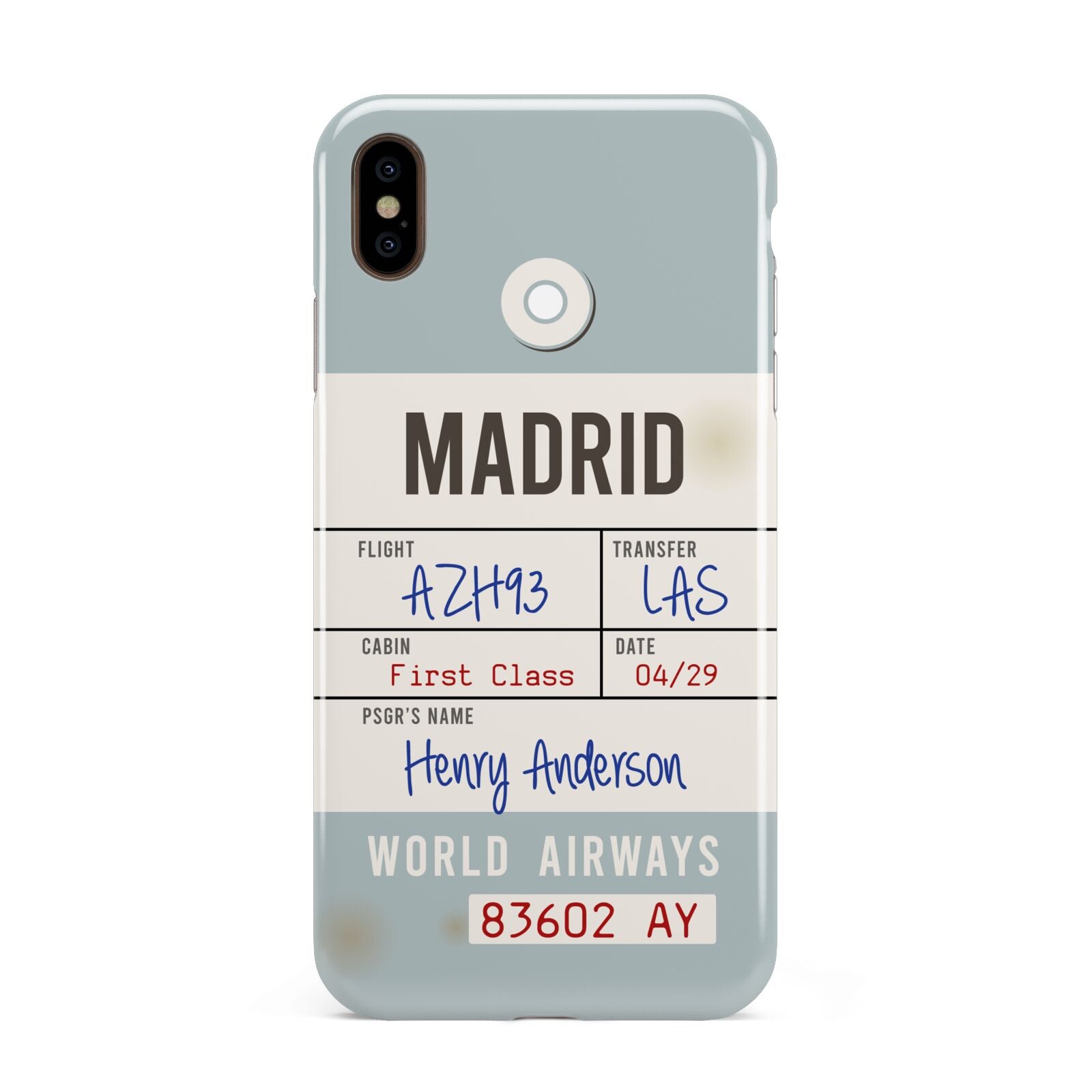 Baggage Tag Apple iPhone Xs Max 3D Tough Case