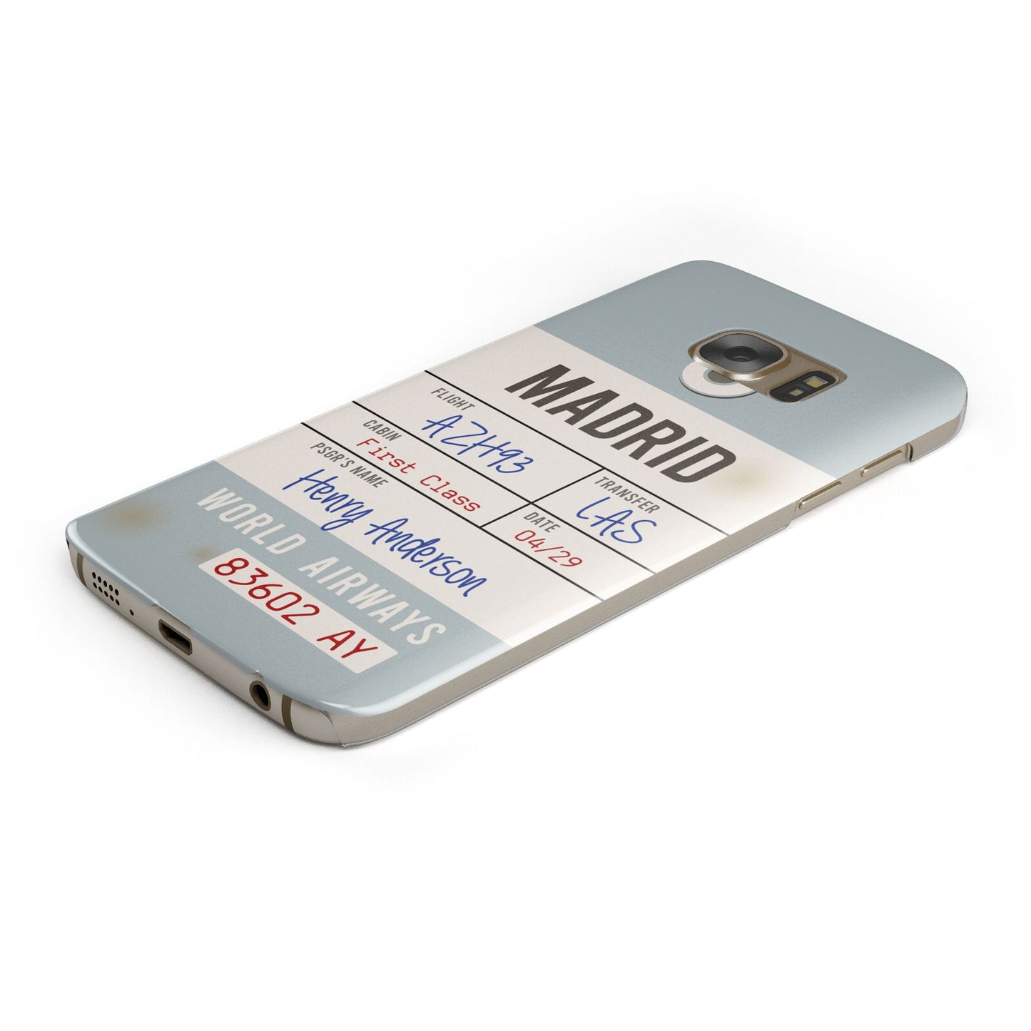 Baggage Tag Protective Samsung Galaxy Case Angled Image
