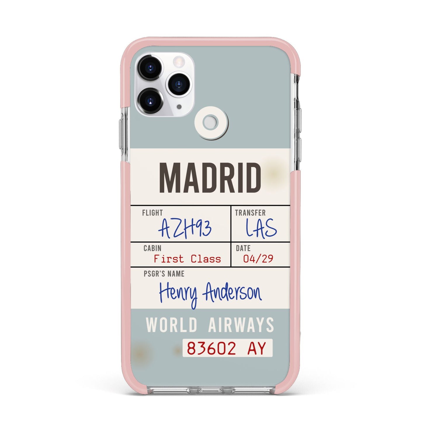 Baggage Tag iPhone 11 Pro Max Impact Pink Edge Case