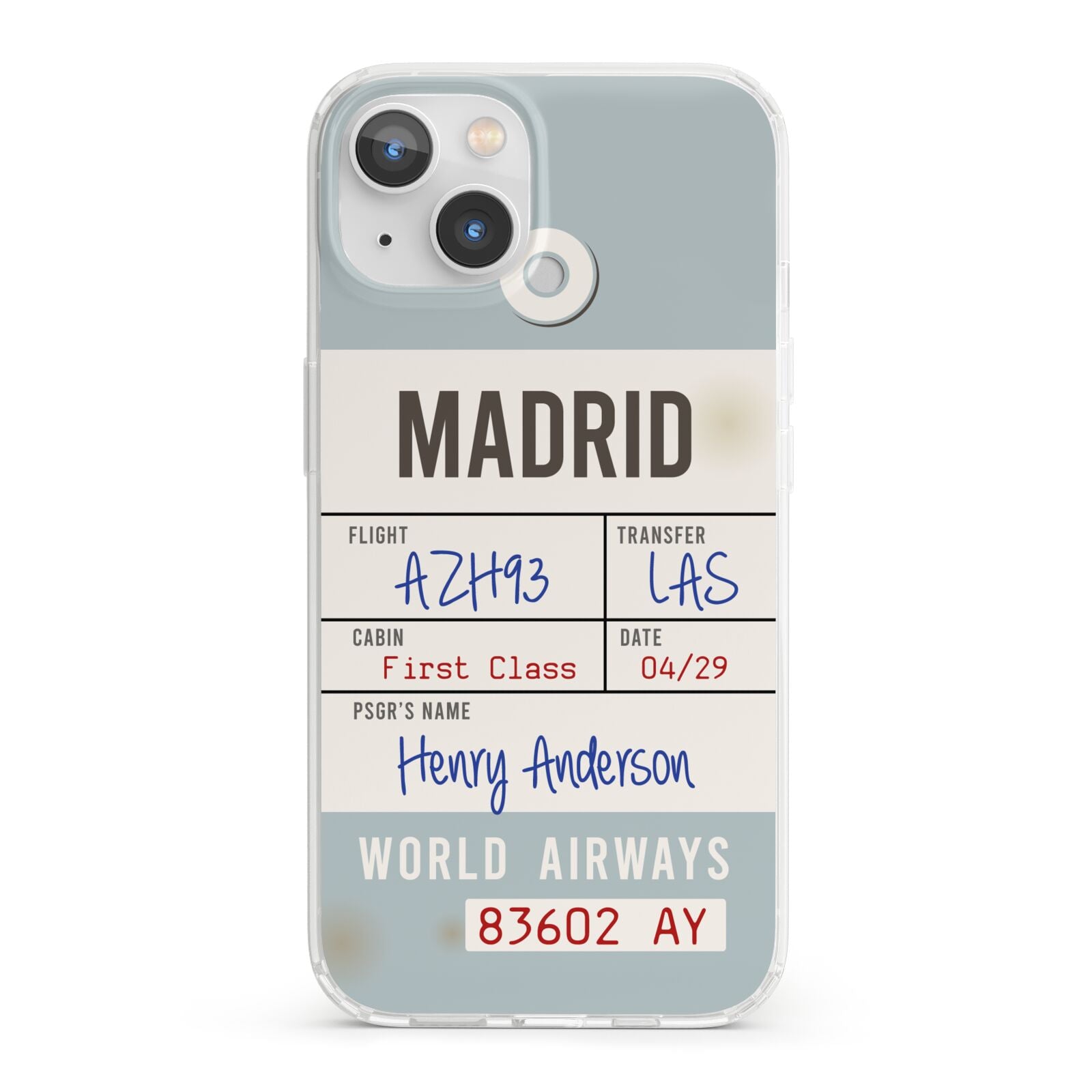 Baggage Tag iPhone 13 Clear Bumper Case