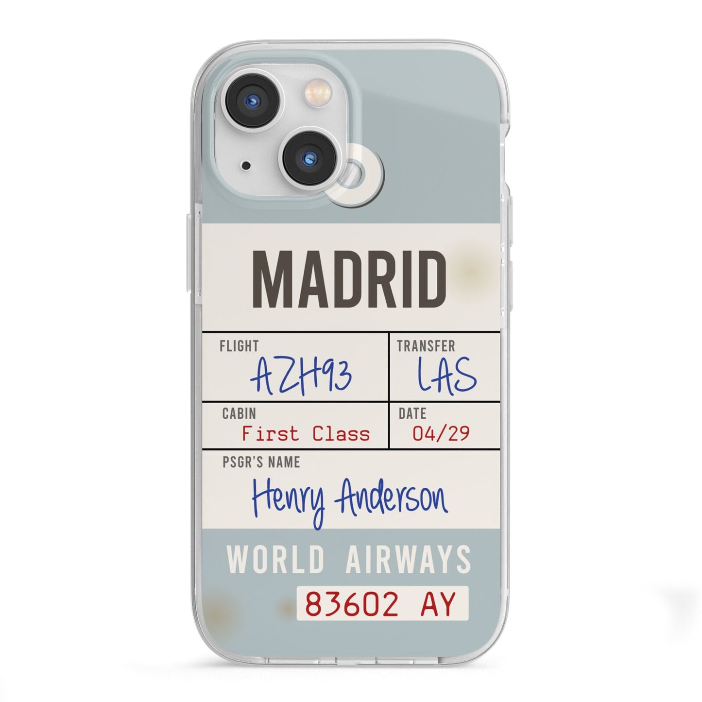 Baggage Tag iPhone 13 Mini TPU Impact Case with White Edges