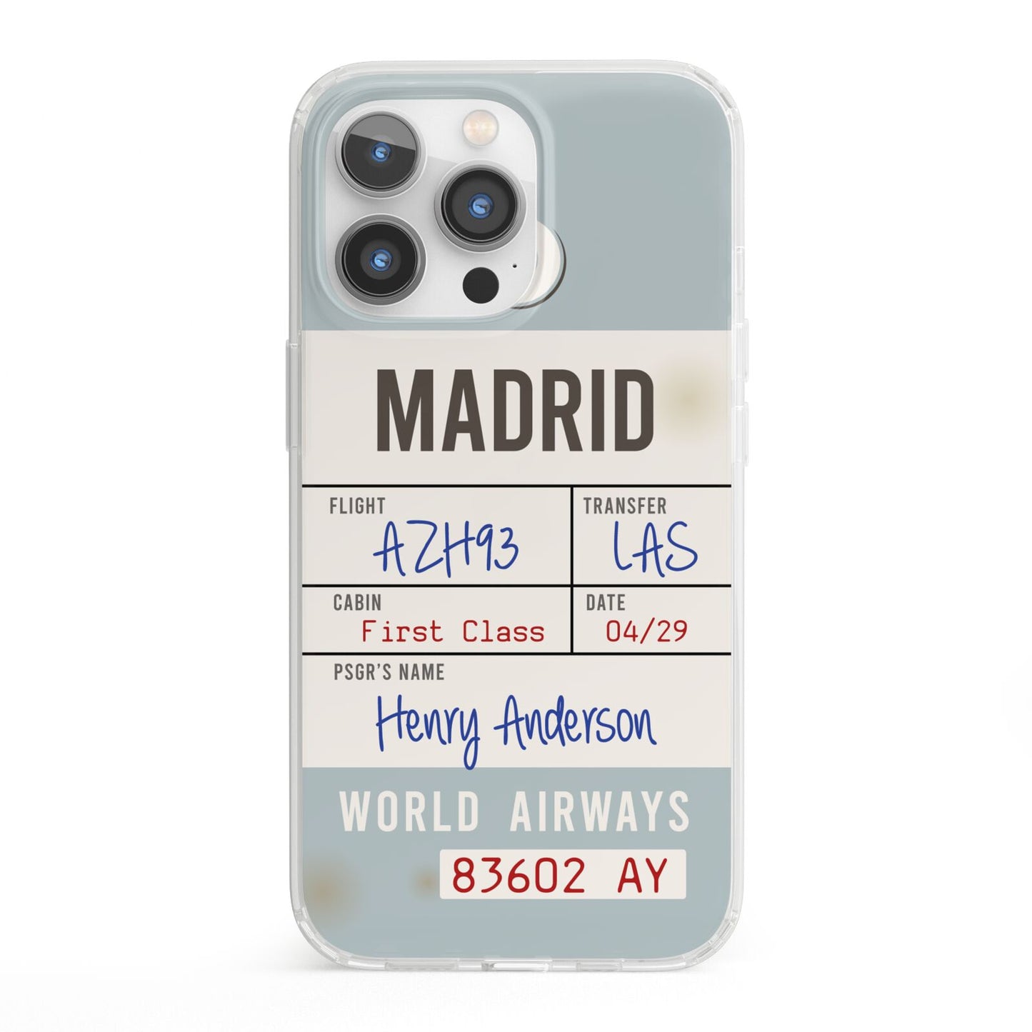 Baggage Tag iPhone 13 Pro Clear Bumper Case