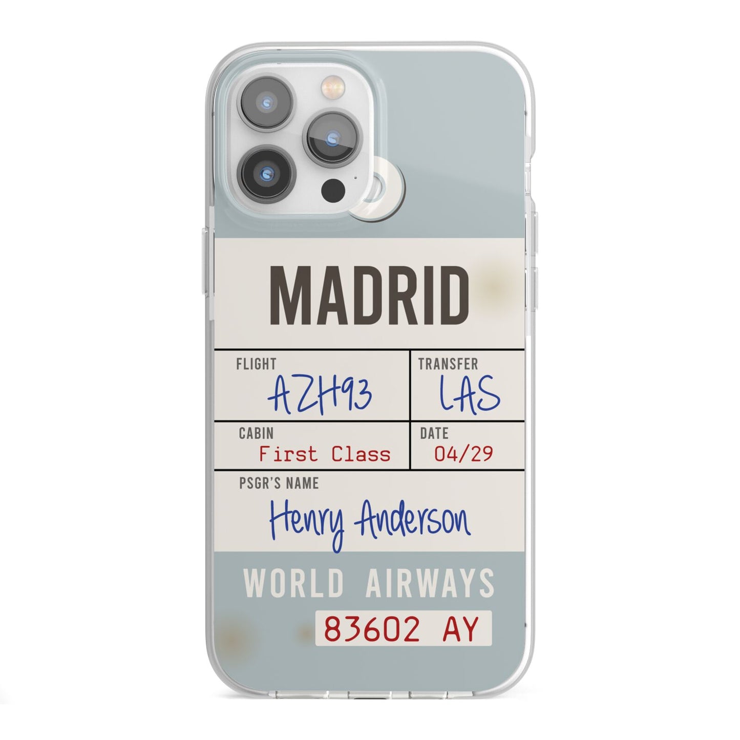 Baggage Tag iPhone 13 Pro Max TPU Impact Case with White Edges