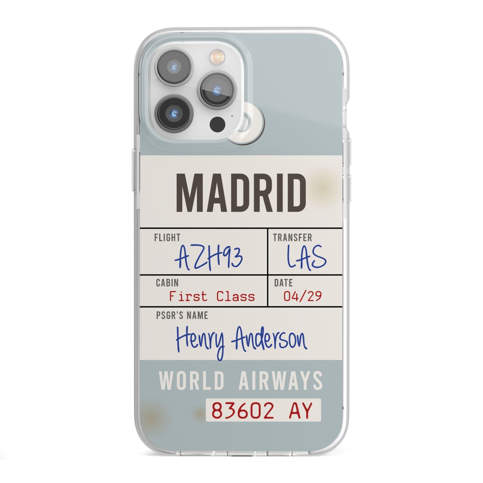 Baggage Tag iPhone 13 Pro Max TPU Impact Case with White Edges