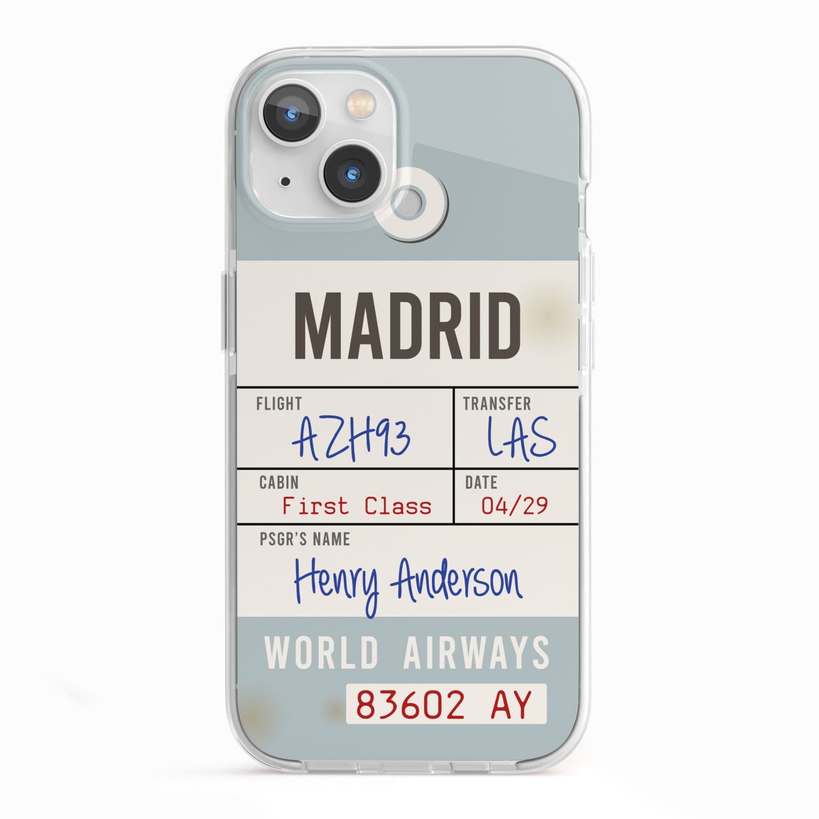 Baggage Tag iPhone 13 TPU Impact Case with White Edges