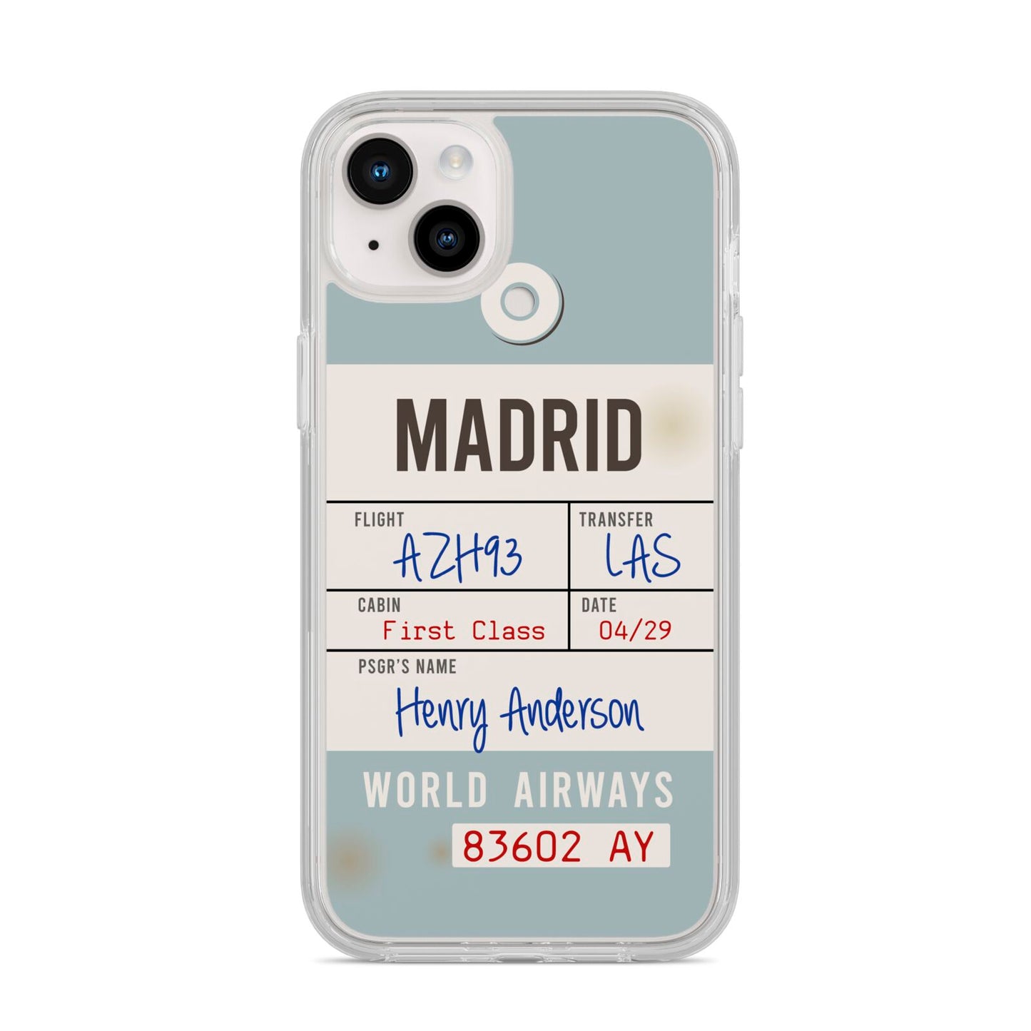 Baggage Tag iPhone 14 Plus Clear Tough Case Starlight