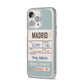 Baggage Tag iPhone 14 Pro Max Clear Tough Case Silver Angled Image
