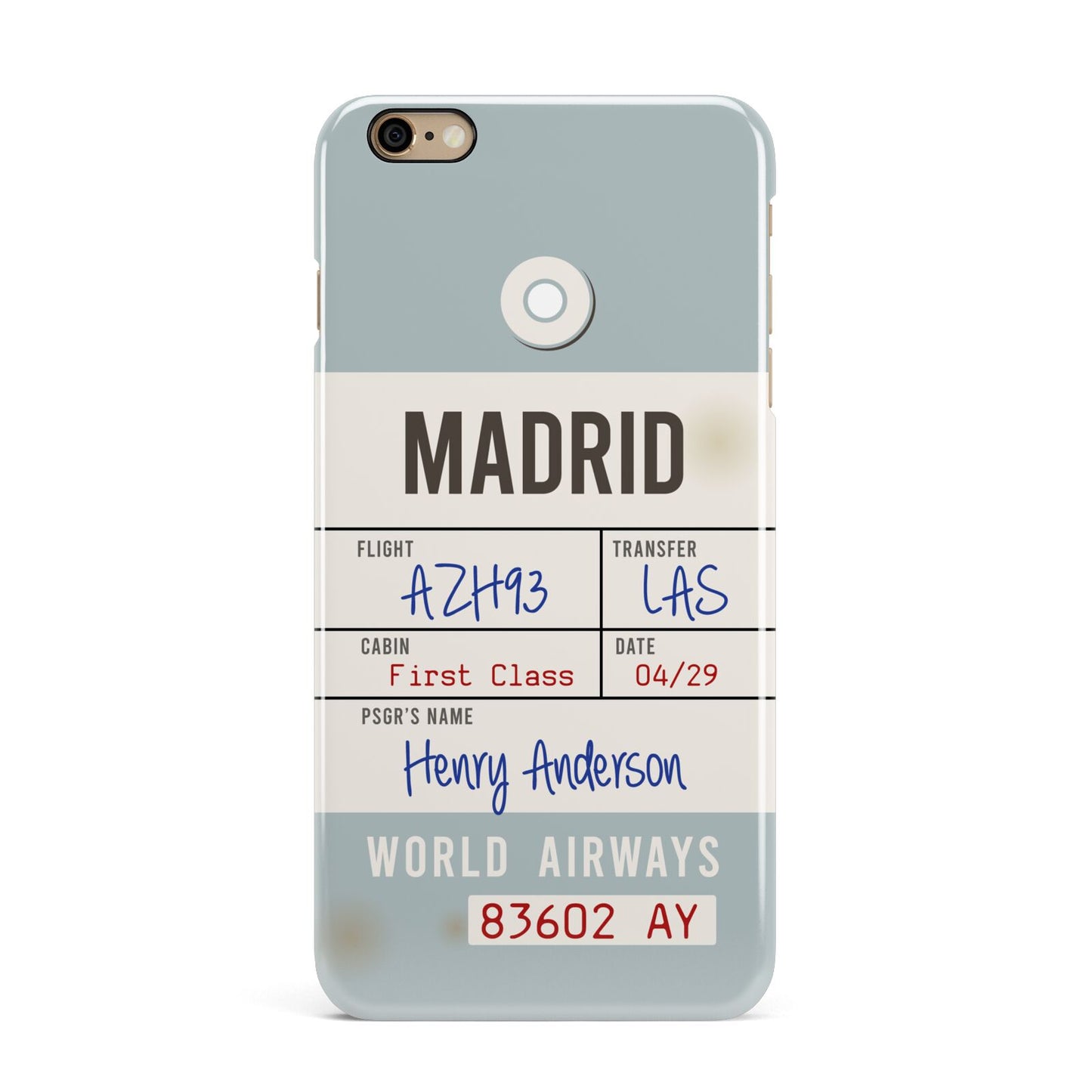 Baggage Tag iPhone 6 Plus 3D Snap Case on Gold Phone