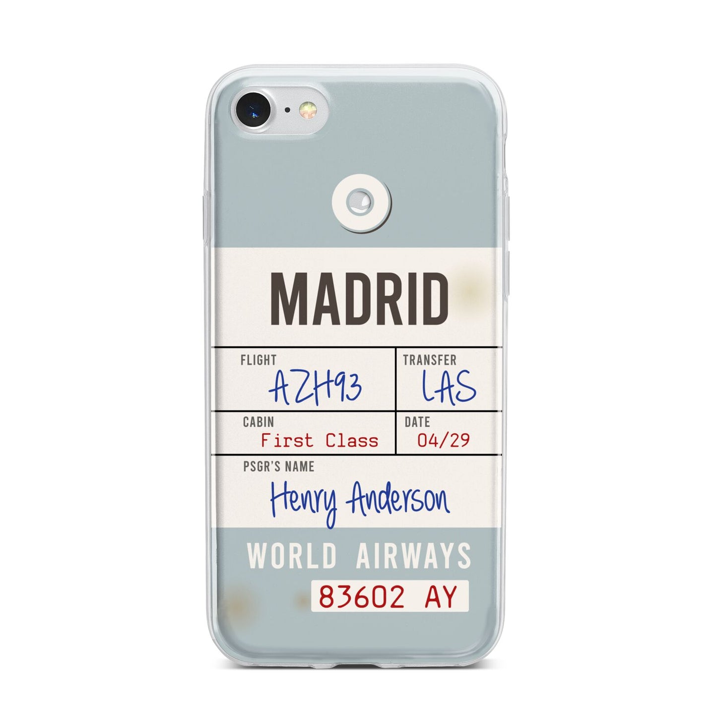 Baggage Tag iPhone 7 Bumper Case on Silver iPhone