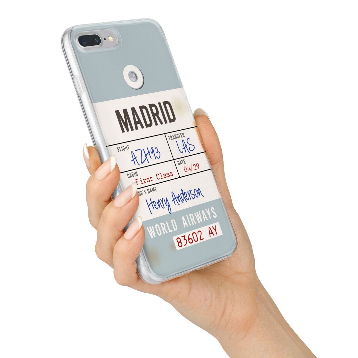 Baggage Tag iPhone 7 Plus Bumper Case on Silver iPhone Alternative Image