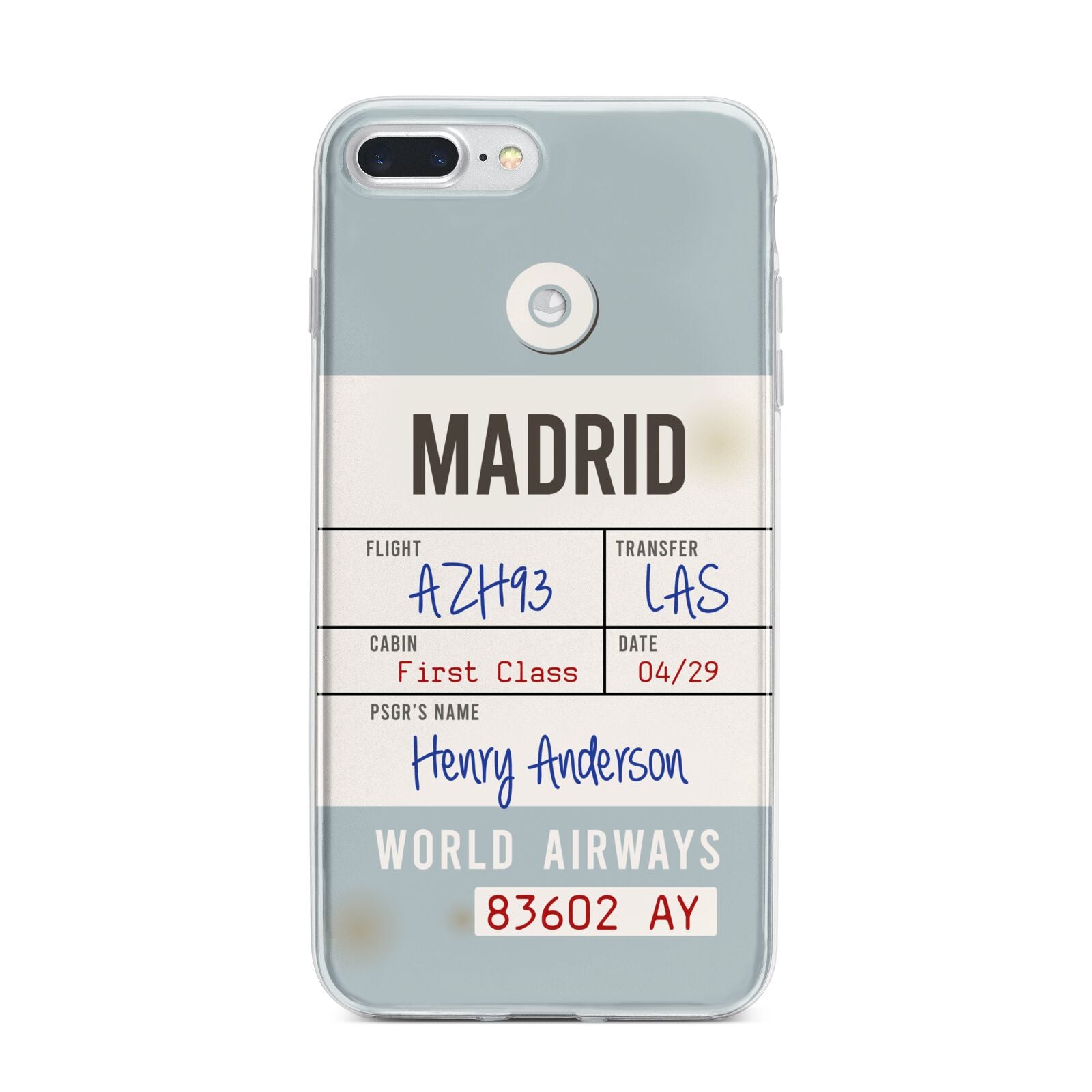 Baggage Tag iPhone 7 Plus Bumper Case on Silver iPhone