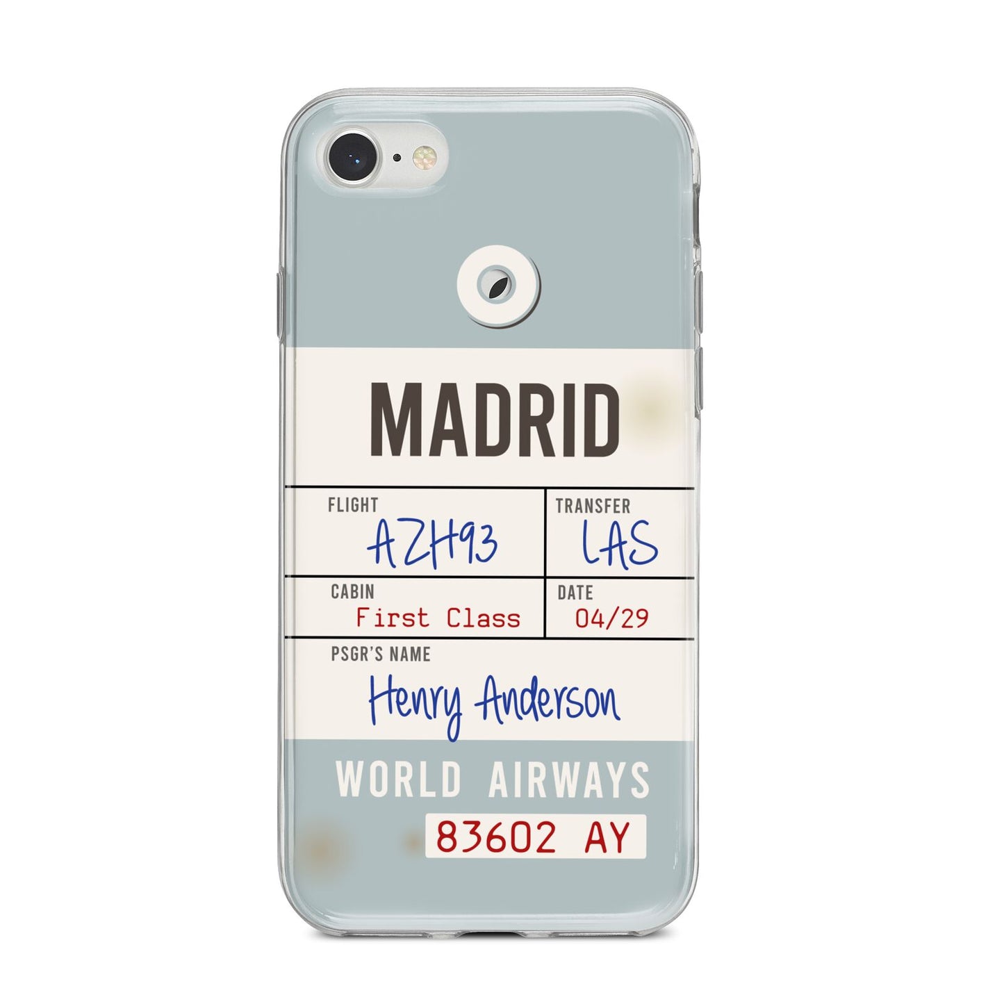 Baggage Tag iPhone 8 Bumper Case on Silver iPhone