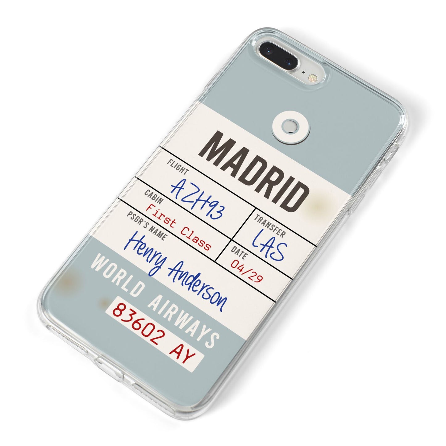 Baggage Tag iPhone 8 Plus Bumper Case on Silver iPhone Alternative Image