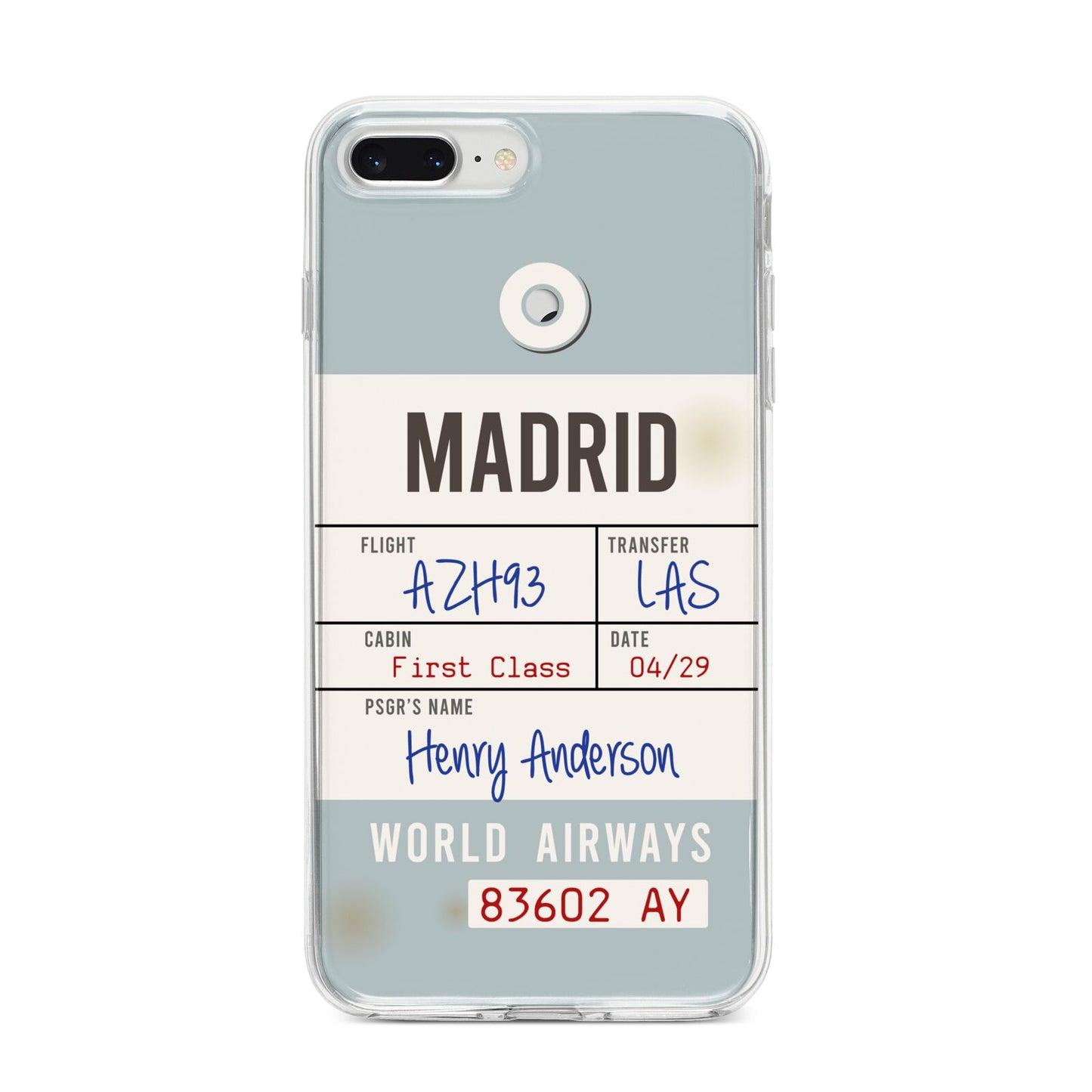 Baggage Tag iPhone 8 Plus Bumper Case on Silver iPhone