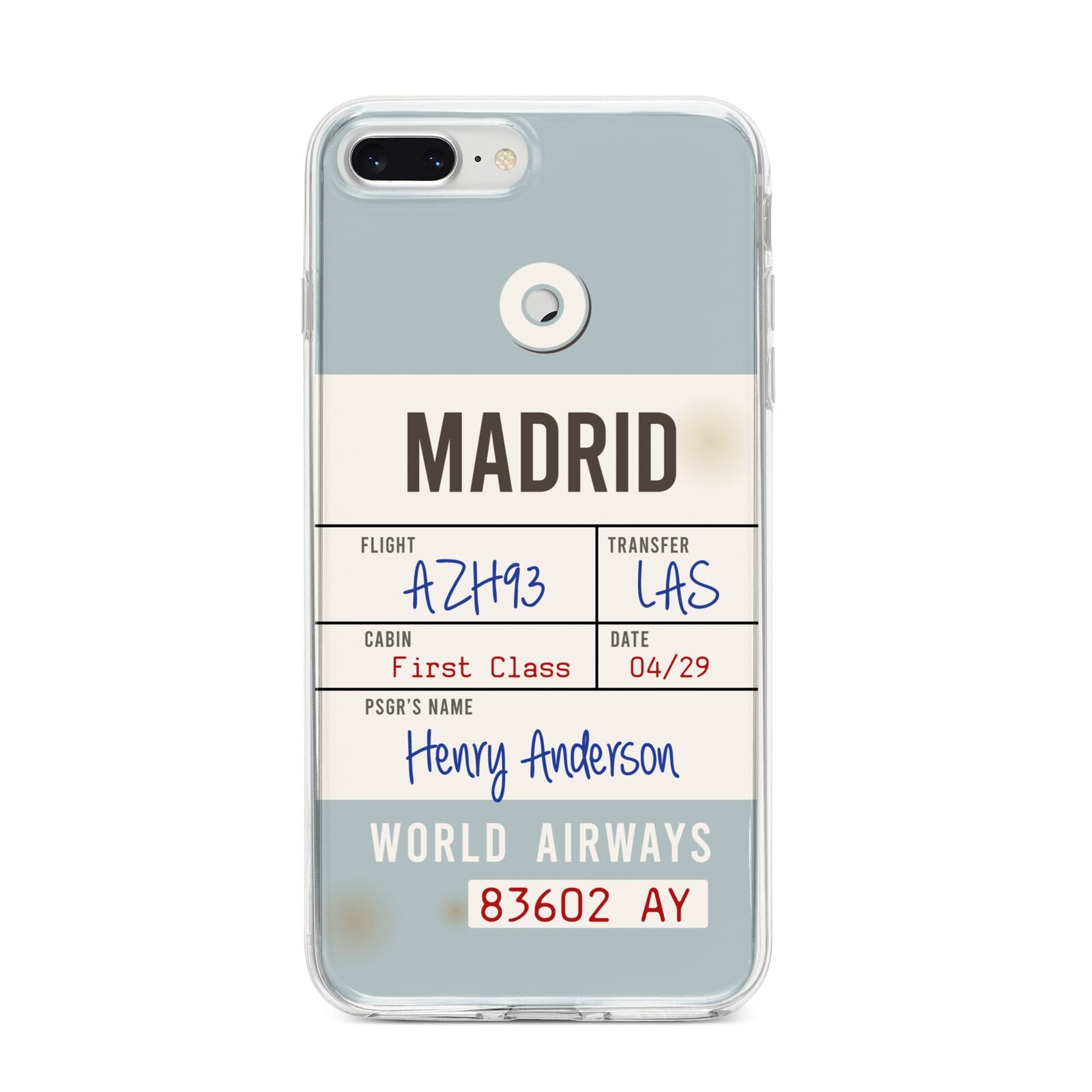 Baggage Tag iPhone 8 Plus Bumper Case on Silver iPhone