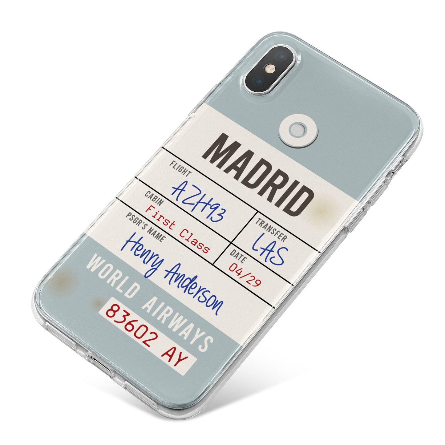 Baggage Tag iPhone X Bumper Case on Silver iPhone