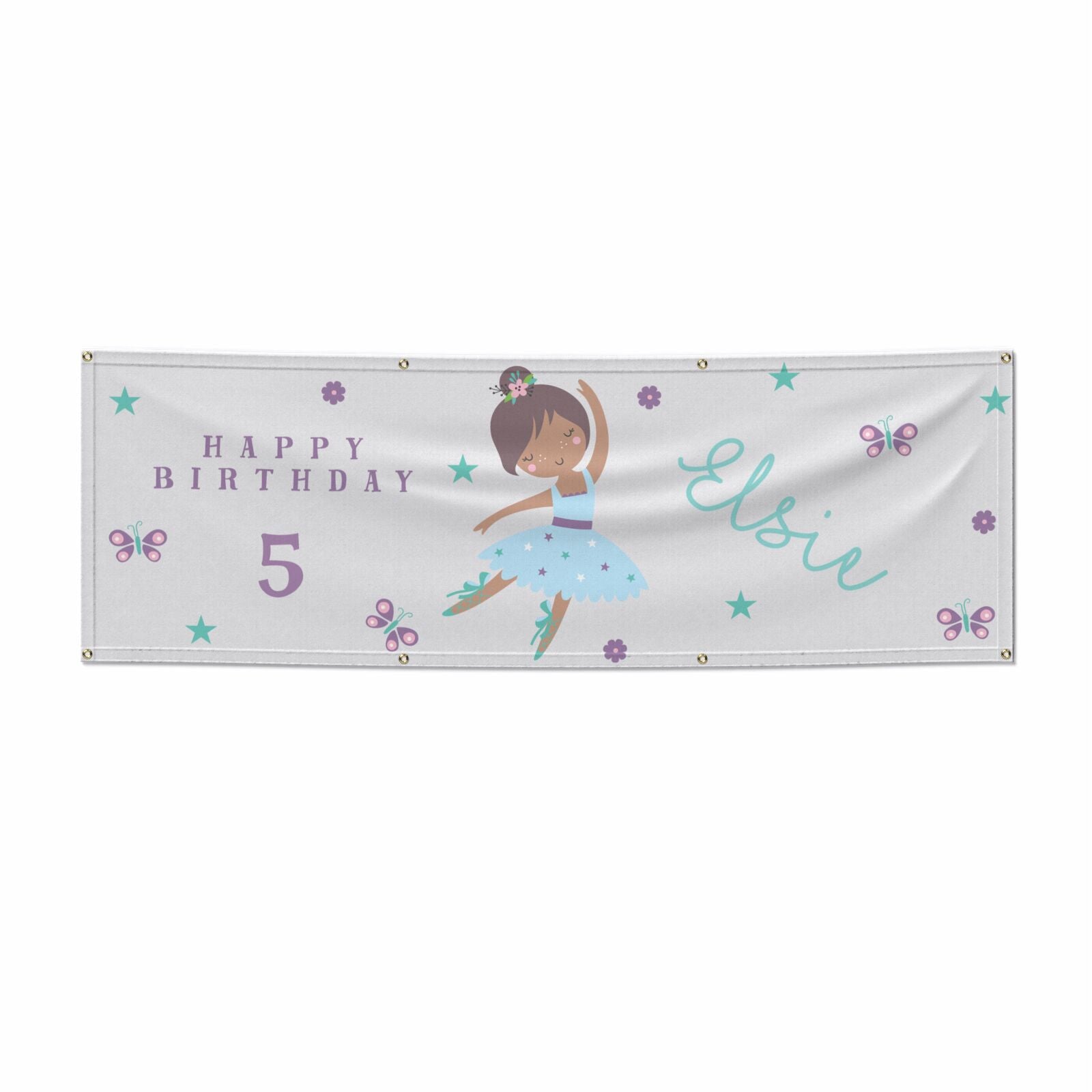 Ballerina Birthday Personalised 6x2 Vinly Banner with Grommets