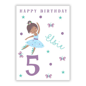 Ballerina Birthday Personalised Greetings Card