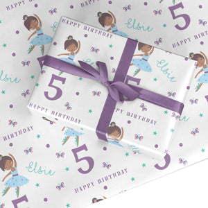 Ballerina Birthday Personalised Wrapping Paper