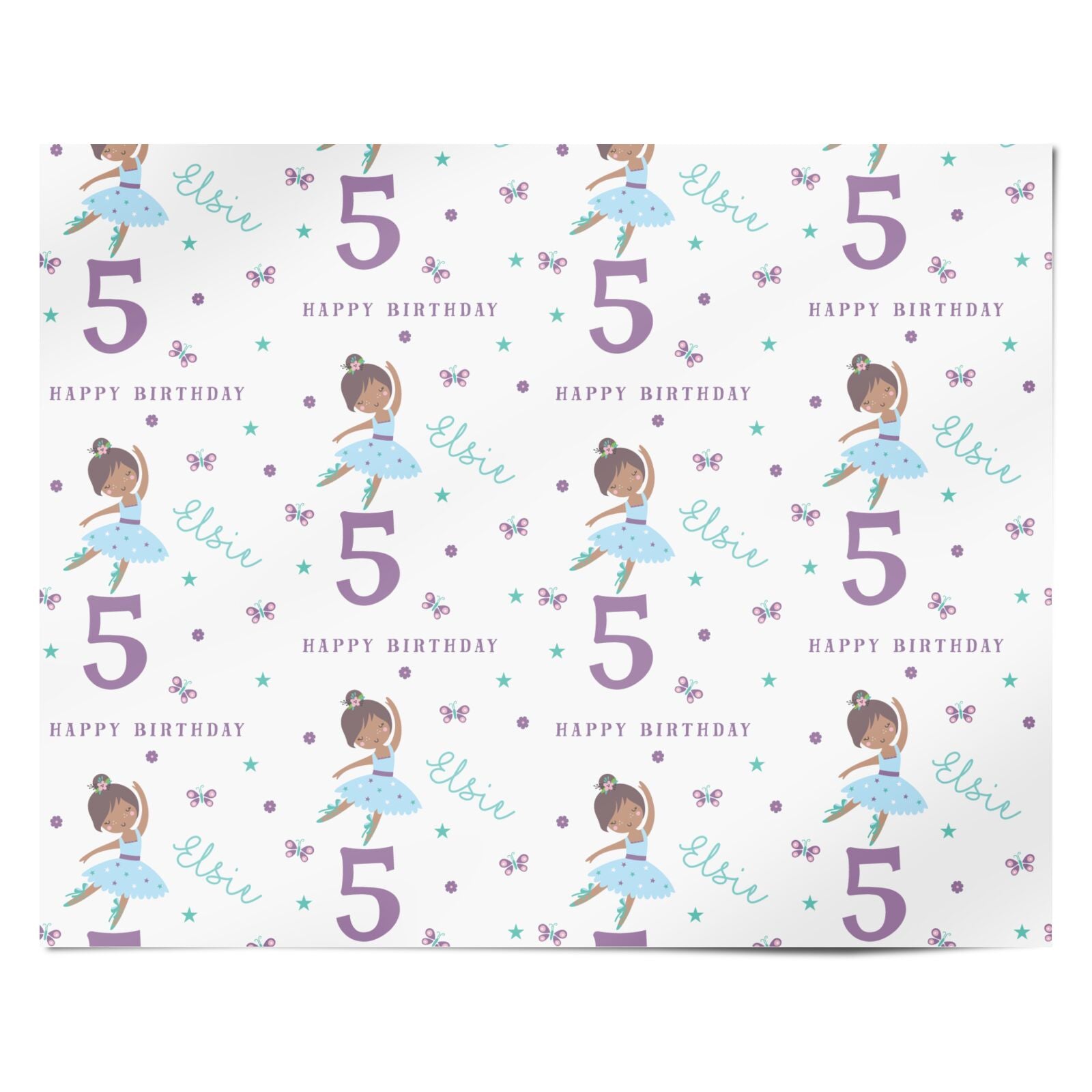 Ballerina Birthday Personalised Personalised Wrapping Paper Alternative