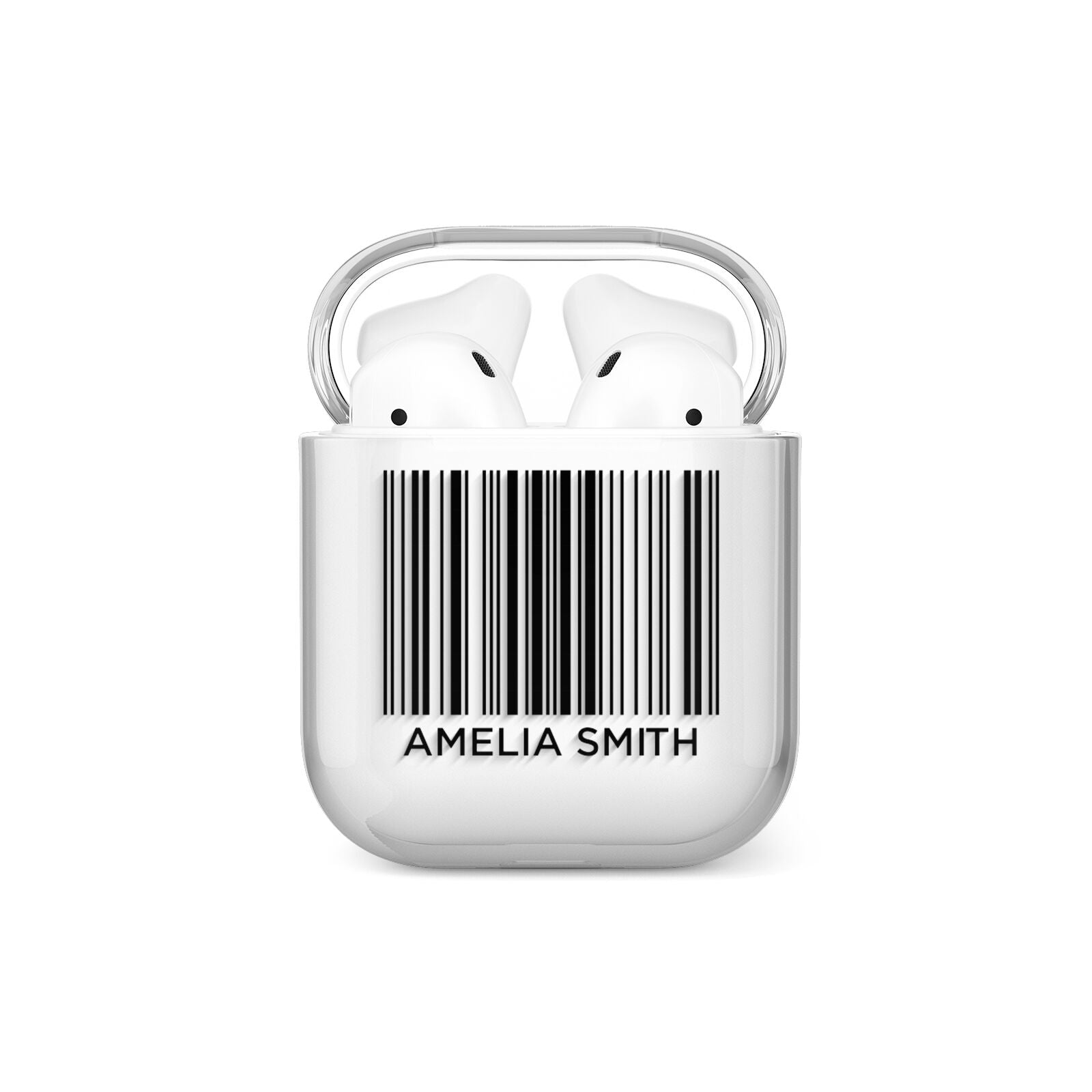 Barcode with Text AirPods Case