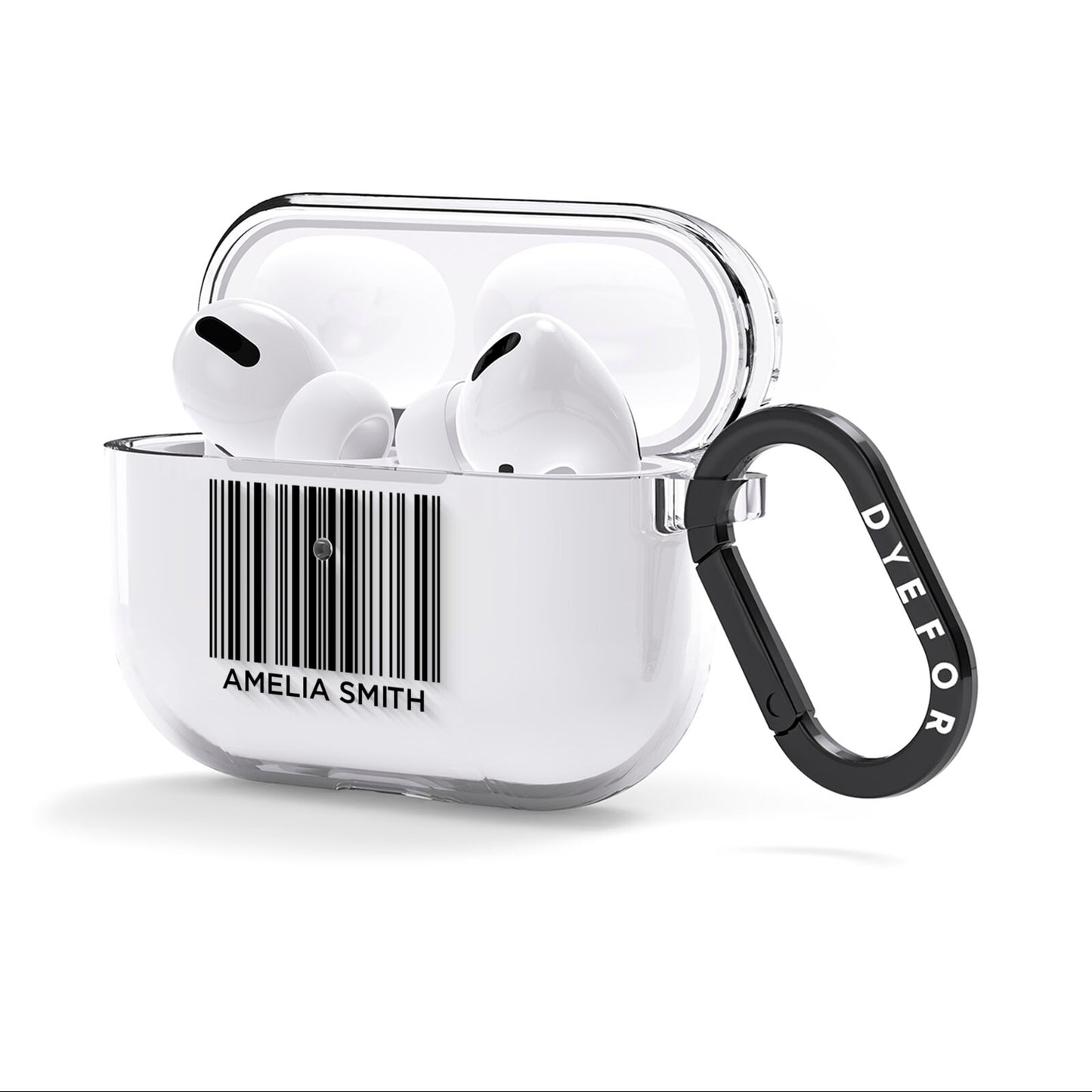 Barcode with Text AirPods Clear Case 3rd Gen Side Image