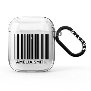 Barcode mit Text AirPods-Hülle