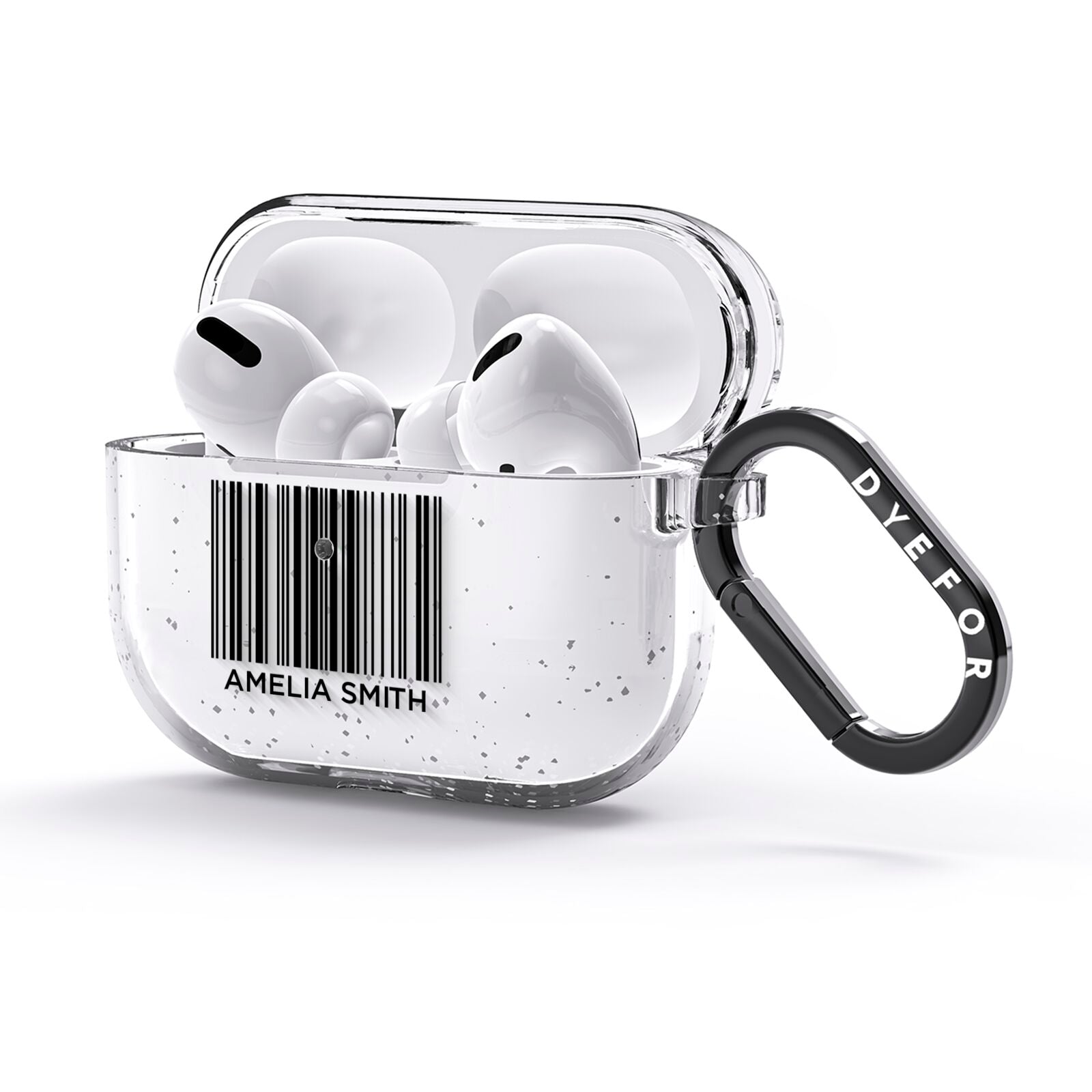 Barcode with Text AirPods Glitter Case 3rd Gen Side Image