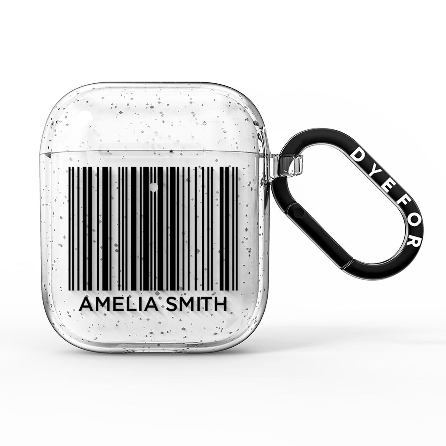 Barcode with Text AirPods Glitter Case