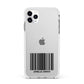Barcode with Text Apple iPhone 11 Pro Max in Silver with White Impact Case