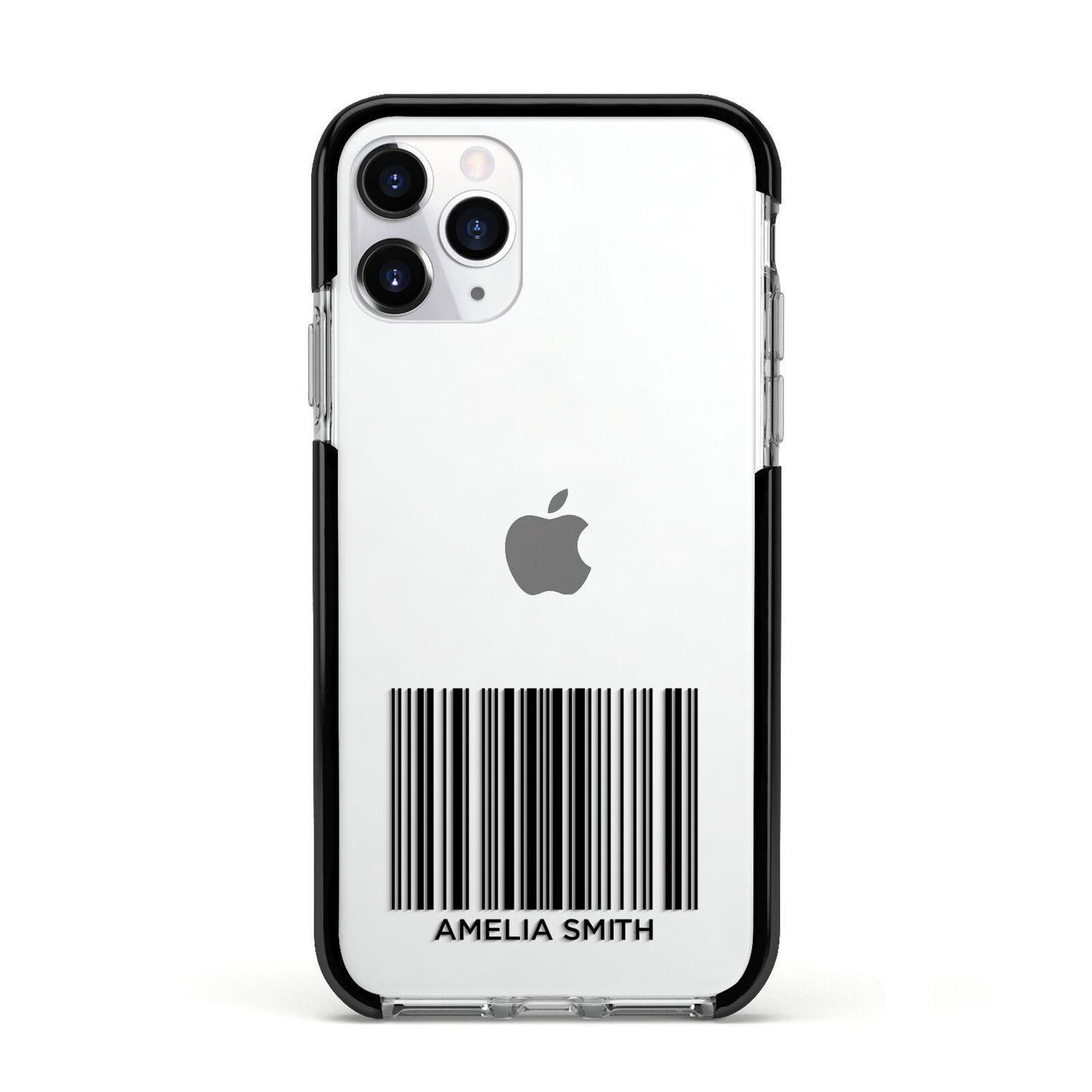 Barcode with Text Apple iPhone 11 Pro in Silver with Black Impact Case