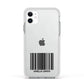 Barcode with Text Apple iPhone 11 in White with White Impact Case