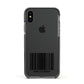 Barcode with Text Apple iPhone Xs Impact Case Black Edge on Black Phone